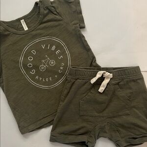 Rylee + Cru Like New Forest Green Graphic Tee and Shorts
